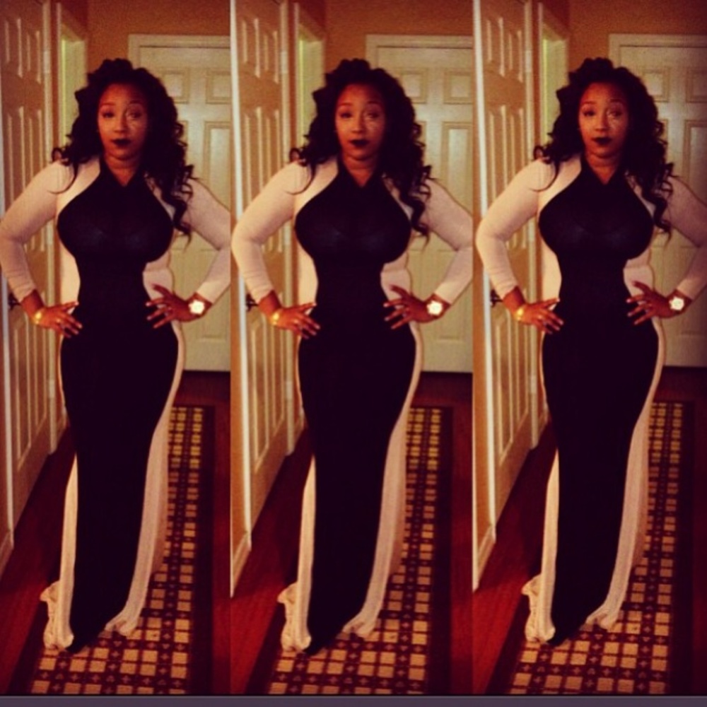 Nude/Black Ying Yang Gown